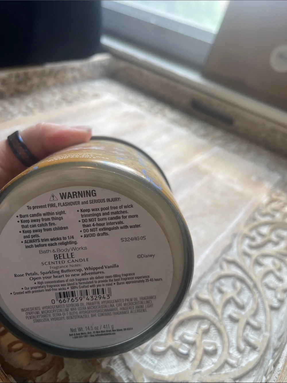Bath & Body Works Belle Fragranced Candle - Gold and Blue